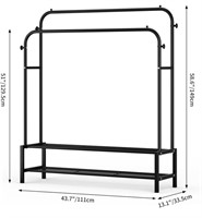 DOUBLE RODS PORTABLE CLOTHING RACK