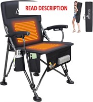 Heated Camping Chair  3 Levels  Black