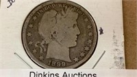 1899 barber half dollar silver coin