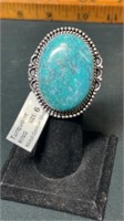 Turquoise German silver ring size 6/21.2 grams