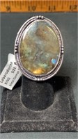 Labradorite German silver size 8 ring/21 grams