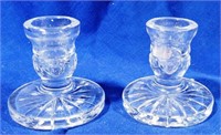Pair Waterford candlesticks, 3.5" tall