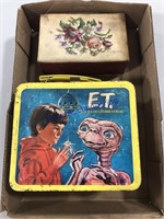 ET METAL LUNCH BOX NO THERMOS, OLD JEWELRY BOX