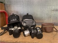 3 x cameras, Sony, Pentax etc