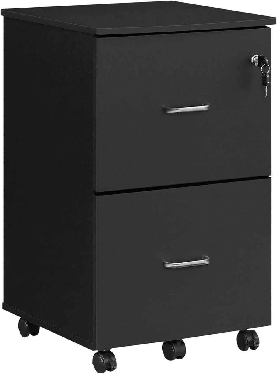 VASAGLE 2-Drawer Locking File Cabinet - Black