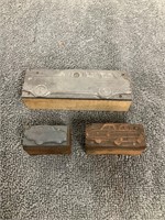 3 Vintage Car Print Blocks