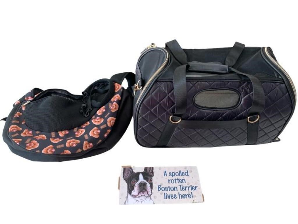 (2) Dog Carriers & Sign
