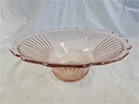 Mayfair Open Rose Pink Depression Glass Bowl