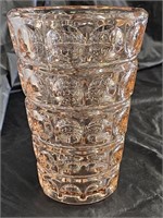 1960s SKLO Union Pink Bohemian Art Glass Vase