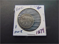 Rare 1874 Silver One Mark