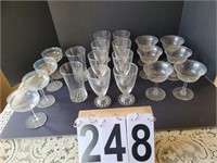 8 Anchor Hocking Bookie Glasses ~ Etch Glass ~