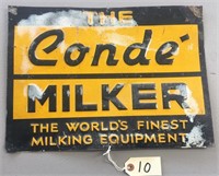 "THE CONDE MILKER" METAL SIGN