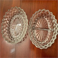 2 Vintage Fostoria Clear Glass Dishes