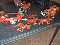 Vintage cast iron Coca Cola horse drawn wagon