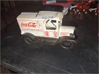 Vintage cast iron Coca Cola delivery truck 8.5" 1