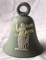 Olive Green Ceramic bell with Raised details