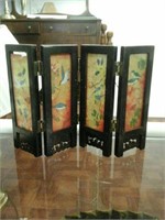 Miniature oriental folding screen decor