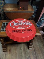 Tin Cheerwine Cap Sign