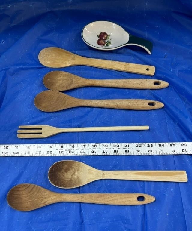 Wooden Spoons and Spoon Rest