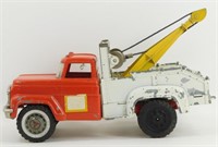 Antique Steel Cab/White Bed Tow Truck - Yellow