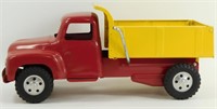 Antique Steel Tonka - Red Cab, Yellow dump Bed w/