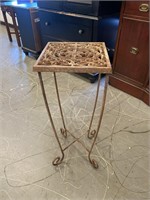 Vintage Iron Square Scroll Plant Stand