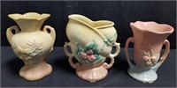 Group of Hull U.S.A. vases, largest 6" x 6½"