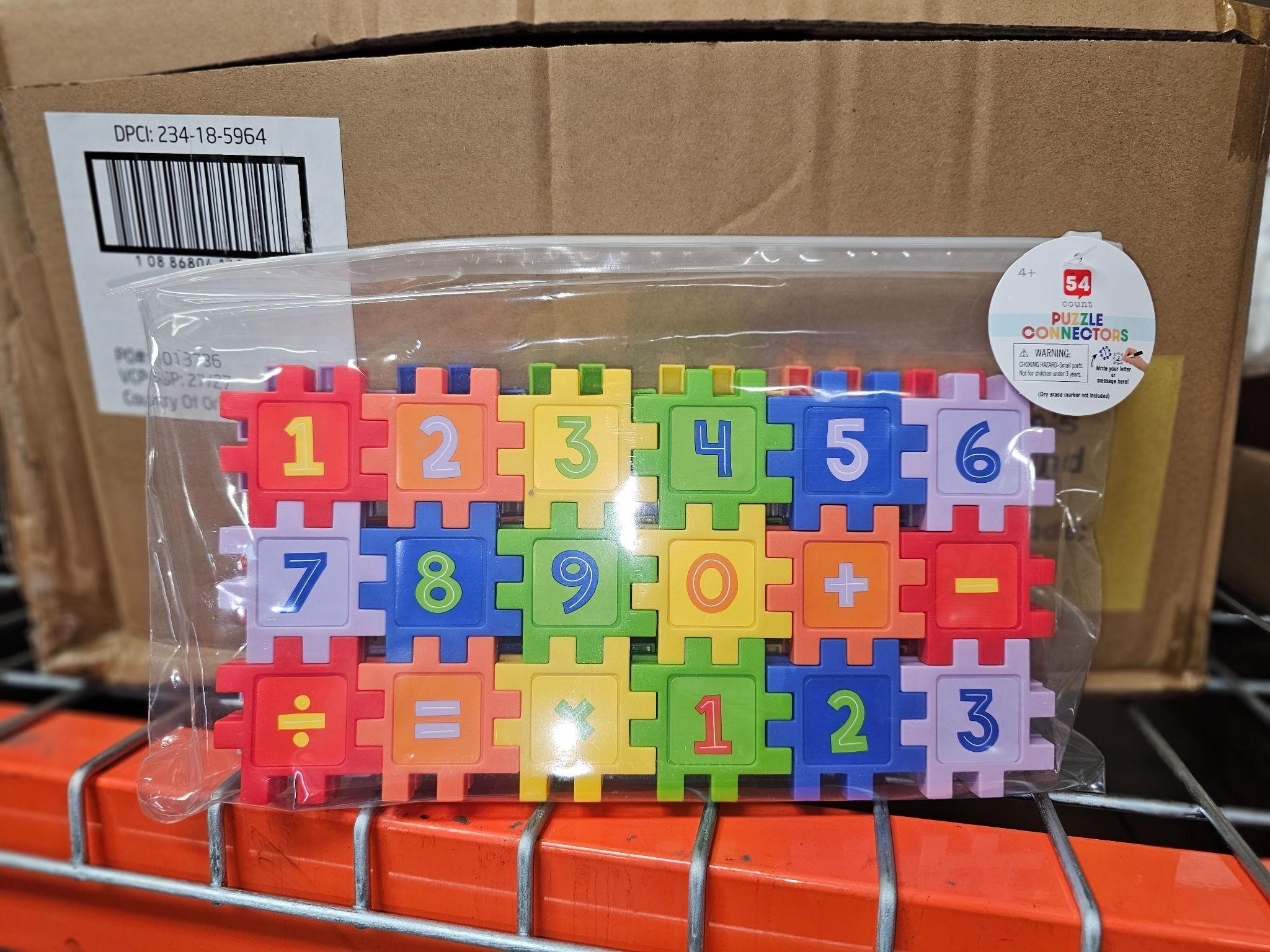 $270+ CASE OF 27- 54ct Puzzle Connectors  Numbers