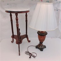 Marble Side Table & Lamp