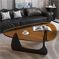 Small Oval Glass Coffee Table 32.2*22.4*16in