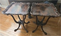 Pair of gorgeous wood claw feet side tables