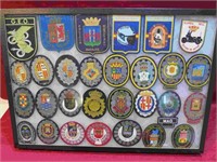 Large Lot Spanish Police Badges Policia w Case
