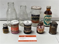 Selection Vintage Household Jars Etc. Inc.