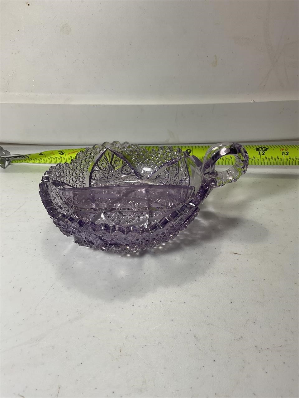 Vintage Purple Crystal Dish