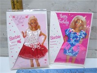 BARBIE BIRTHDAY CARDS WITH DRESS - NEW