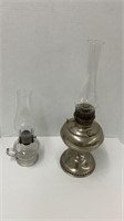 2 oil lamps. Rayo 21’’ tall, other unknown 13.5’’