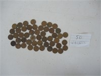 50 U.S. ONE CENT WHEAT PENNIES