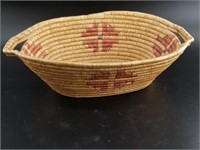 Hooper Bay grass basket, potlatch style with handl