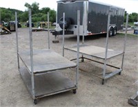(2) 2-Tier Rolling Carts, Approx 5FTx3FT