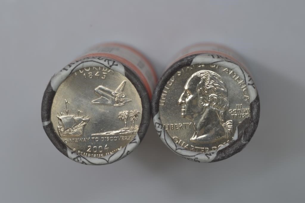 Florida P and D State Quarter Rolls