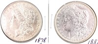 Coin 2 Morgan Silver Dollars 1878-S & 1882-O