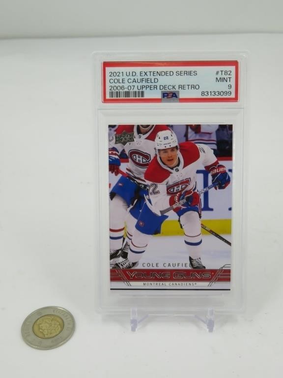 Cole Caufield 2021 UD , carte hockey gradée PSA 9