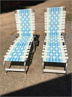 Pool Side Loungers Lot of 2 Adjustable Back and