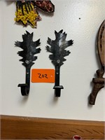 Antique Cast Iron Leaf Coat Hooks