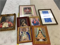 Lot of 7 various religious art work    (k15)