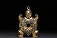 Chinese Gilt Bronze Figurine Pendant