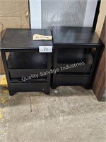 2pc black night stand with drawer