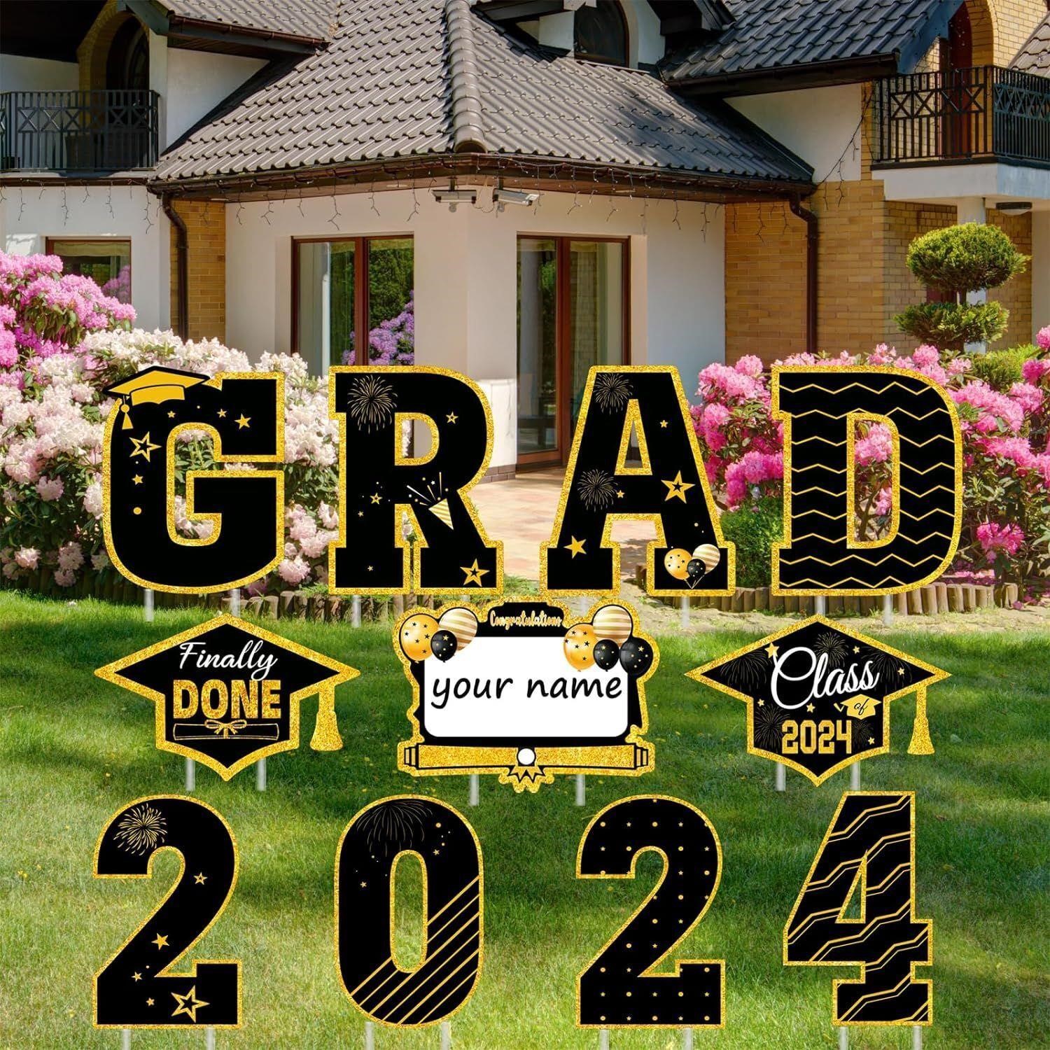 11PCS Graduation Yard Sign with 22 Stakes