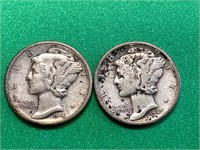 (2) 1943 & 45 Silver Dimes