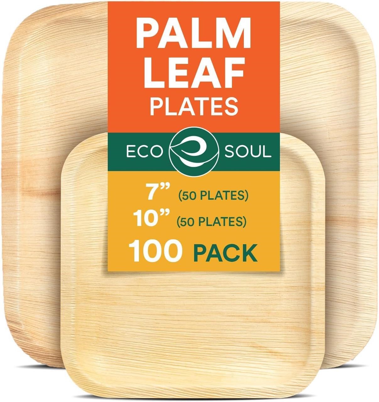ECO SOUL Compostable 7 & 10 Inch Palm Plates